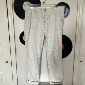 GAP Patterned Girlfriend Chino Cream Workwear